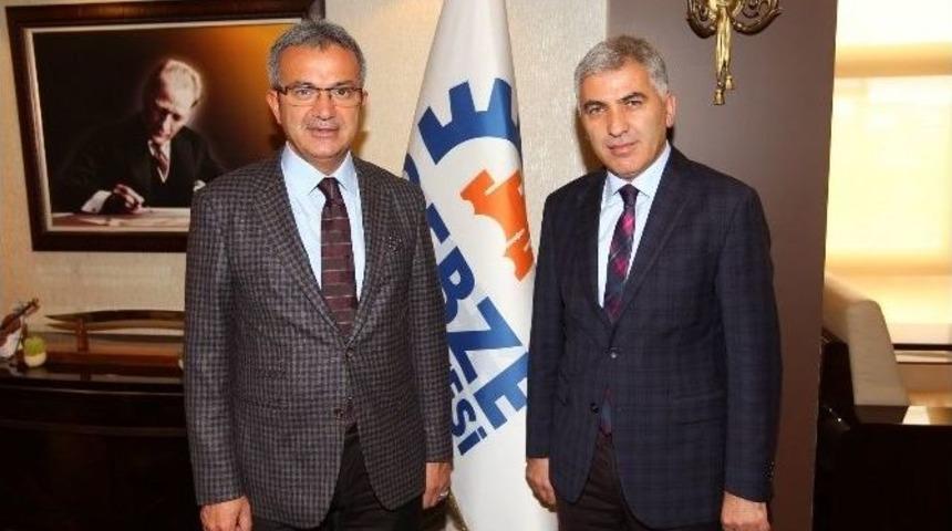 Başkan K&ouml;şker, Başkan Yılancı Ve Y&ouml;netimini Makamında Ağırladı