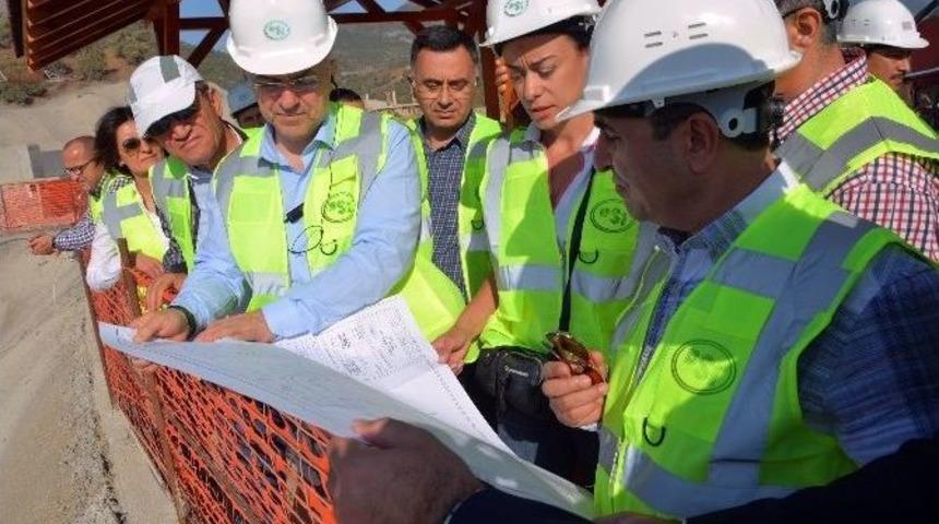 Dsi Genel M&uuml;d&uuml;r&uuml; Acu, G&ouml;k&ccedil;eler Baraj İnşaatını İnceledi