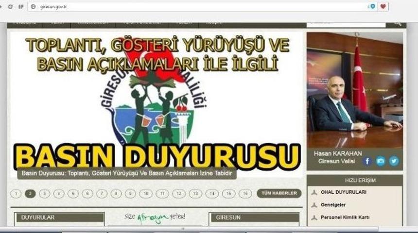 Giresun Valiliği&rsquo;nden 3 Eski Milletvekilinin Eylemi İ&ccedil;in &ldquo;yasal Değil&rdquo; A&ccedil;ıklaması