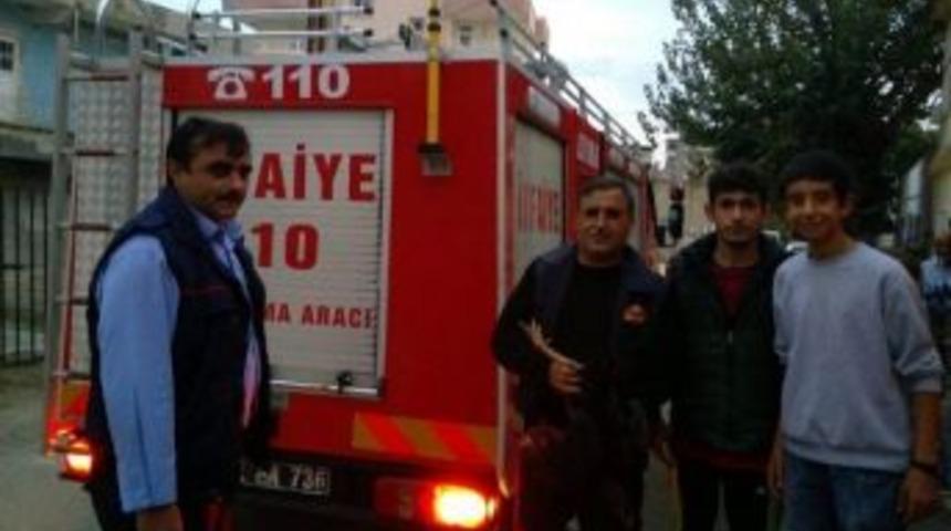 Boru İ&ccedil;erisine Sıkışan Tavuk İtfaiye Ekipleri Tarafından Kurtarıldı