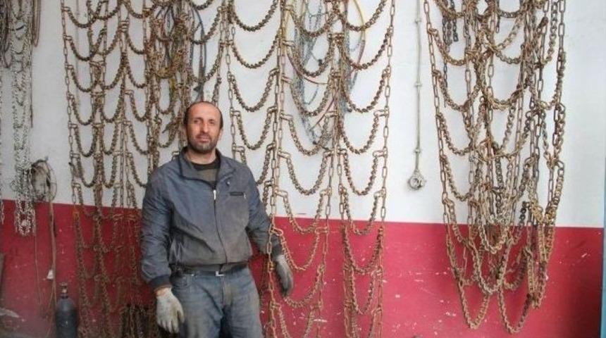 Kışlık Lastik Zincirleri Tamiratı Hızlandı