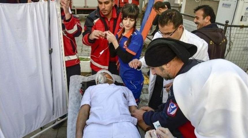 G&uuml;m&uuml;şhane Devlet Hastanesinde Yangın Tatbikatı