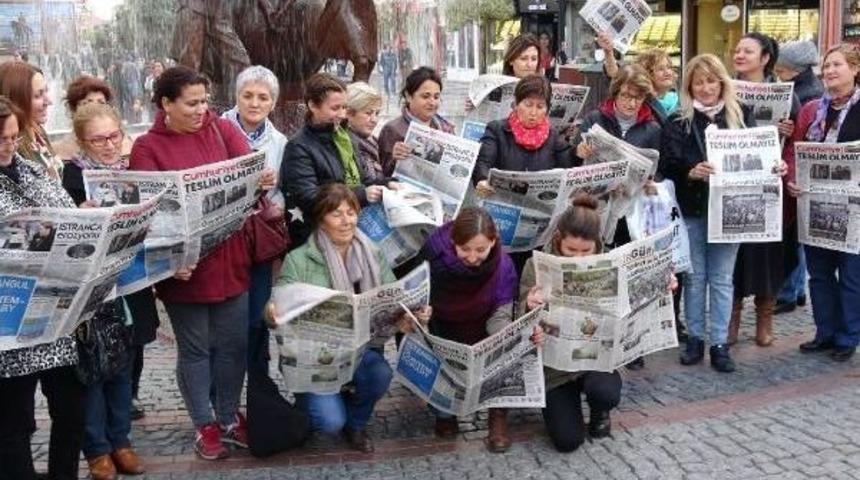 Edirne&rsquo;De Chp'li Gen&ccedil;lerden Cumhuriyet Gazetesi Protestosu