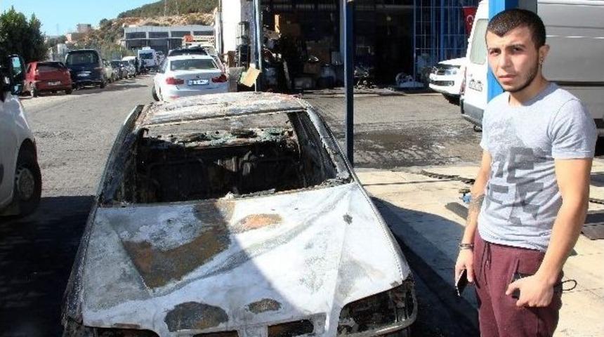 Bodrum’da Otomobil Kundaklaması Kameralara Yansıdı