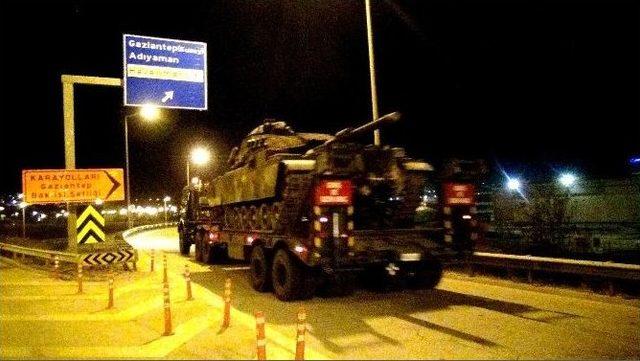 Kuzey Irak Sınıra Giden Barış Gücüne Ait Tanklar Gaziantep’e Ulaştı