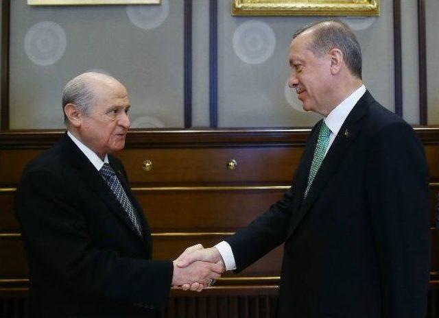 Cumhurbaşkanı Erdoğan, Mhp Lideri Bahçeli’yi Kabul Etti