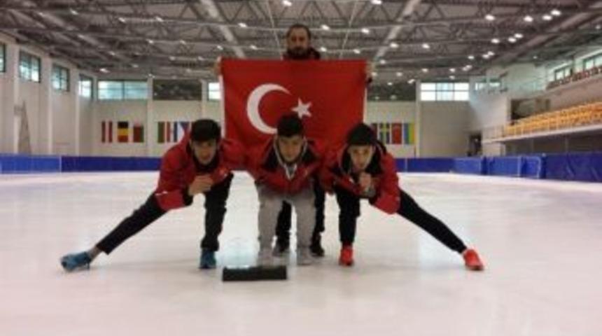 T&uuml;rkiye Short Track Milli Takımına &Uuml;&ccedil; Sporcu Paland&ouml;ken Belediyesinden
