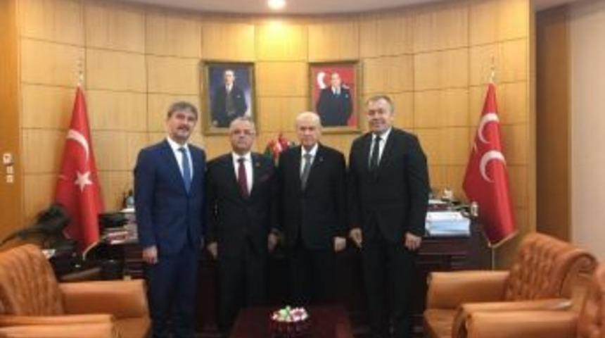 Mhp&rsquo;li Başkanlar Genel Başkan Bah&ccedil;eli&rsquo;yi Ziyaret Etti
