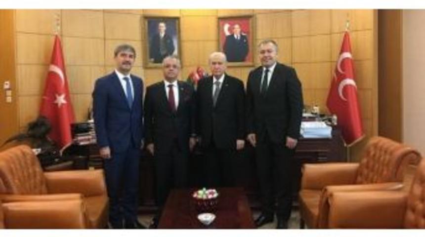 Başkanlardan Mhp Genel Başkanı Bah&ccedil;eli&rsquo;ye Ziyaret
