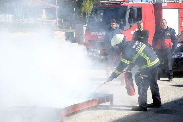 Bilecik Belediyesinden Yangın Tatbikatı