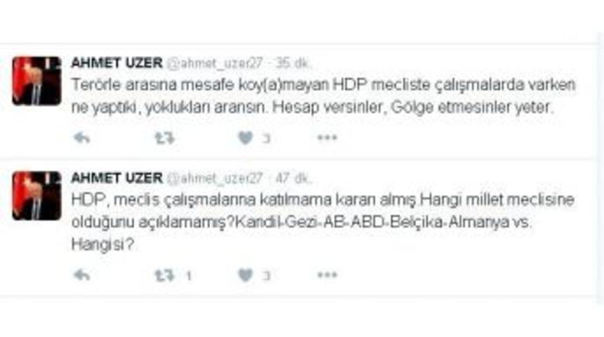 Milletvekili Uzer, Meclis &Ccedil;alışmalarına Katılmama Kararı Alan Hdp&rsquo;ye Cevap Verdi