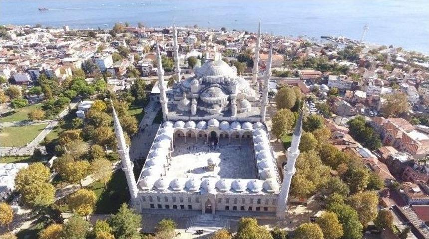 (&ouml;zel) Restorasyonu Tamamlanan Sultanahmet Camii Havadan G&ouml;r&uuml;nt&uuml;lendi