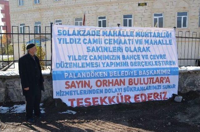 Palandöken Belediyesi’nden Cami Bahçelerine Düzenleme