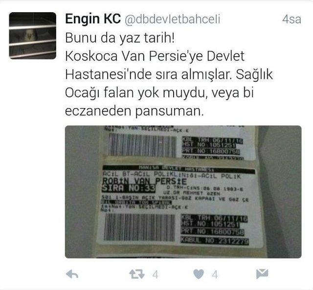 Robbin Van Persie’ye Hastane Fişi