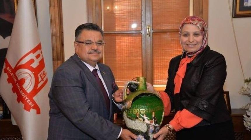 İl Milli Eğitim M&uuml;d&uuml;r&uuml; Durmuş&rsquo;tan Başkan Yağcı&rsquo;ya Ziyaret