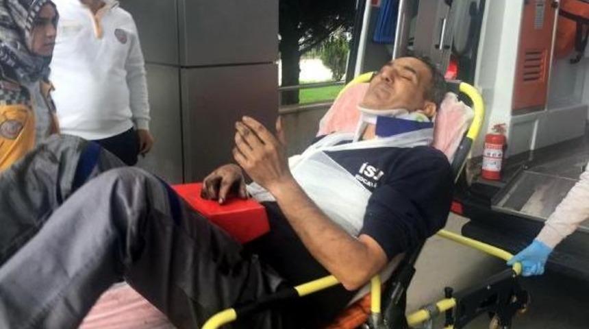 Makinenin &Uuml;st&uuml;nden D&uuml;şen Iş&ccedil;i Yaralandı