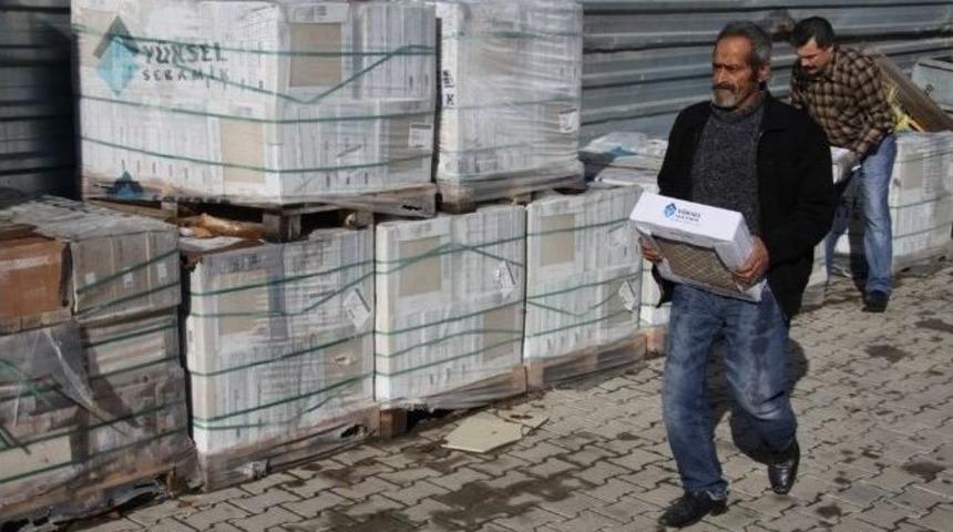 B&uuml;y&uuml;kşehir, İnşaat Malzemesi Yardımlarına Devam Ediyor