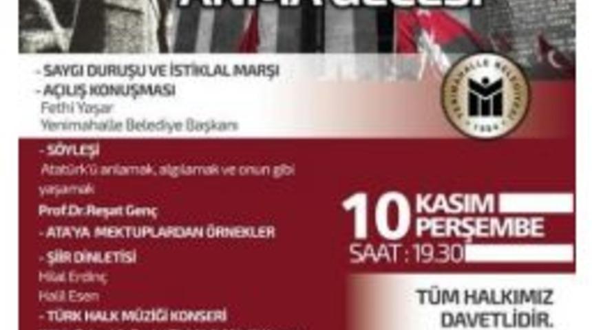 Yenimahalle&rsquo;de &ldquo;10 Kasım&rdquo; Anma Etkinlikleri