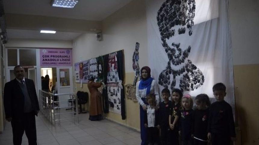 Minik Y&uuml;rekler El İzleriyle Atat&uuml;rk&rsquo;&uuml; Resmetti