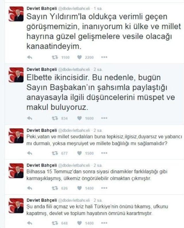 Devlet Bahçeli’den Başbakan Yıldırım’la Görüşme Açıklaması