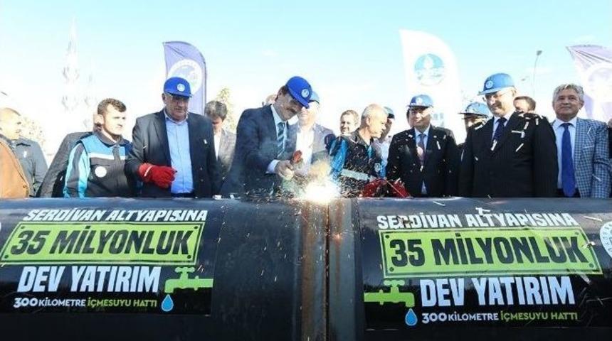 Serdivan&rsquo;da İ&ccedil;mesuyu Hattının İlk Kaynak T&ouml;reni Ger&ccedil;ekleşti