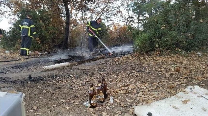 Ayyaşlar Az Kalsın Ormanı Yakıyorlardı