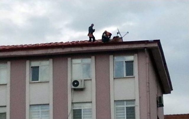 Çatı Ustaları Canlarını Hiçe Sayarak Çalışıyorlar
