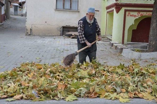 Tosya’da Çöpçüler Yaprak Temizliği İle Mücadele Ediyor