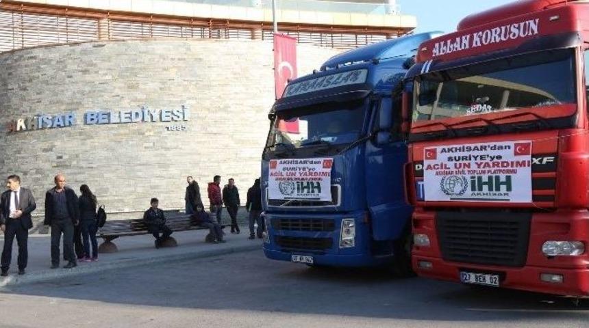 Akhisar&rsquo;dan Suriye&rsquo;ye 50 Ton Un Yardımı