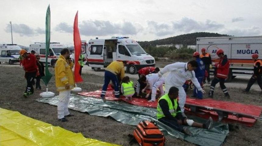 Milas-bodrum Havalimanında Tatbikat