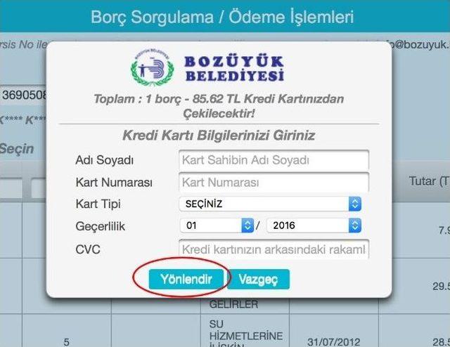 İnternet Sitesinden &Ouml;deme Kolaylığı 2
