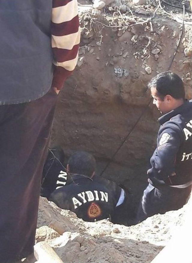 Direk &Ccedil;ukuruna Sıkışan &Ccedil;ocuk Uzun Uğraşlar Sonucu Kurtarıldı 3