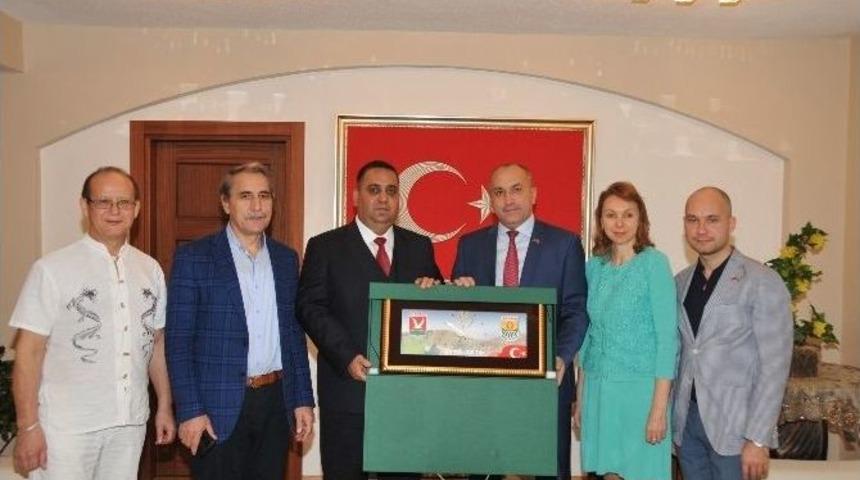 Kardeş Şehir Aznakay&rsquo;dan Başkan Can&rsquo;a Ziyaret