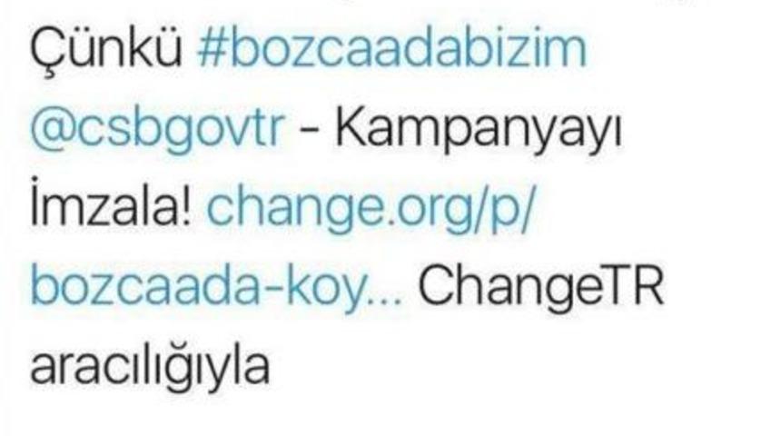 Bozcaada'nın Bakir Koyları I&ccedil;in Twitter Kampanyası Ilgi G&ouml;rd&uuml;