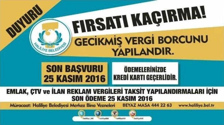 Haliliye Belediyesinde Yapılandırma &Ouml;demeleri Devam Ediyor