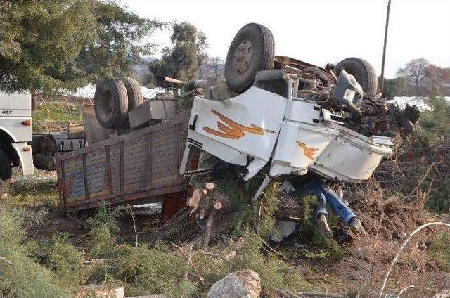 Süt Toplama Kamyonu Yoldan Çıktı, Bir Kişi Öldü