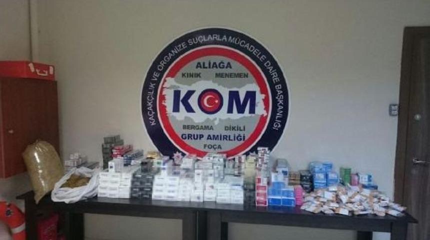 Aliağa'da 2 Bin 30 Paket Ka&ccedil;ak Sigara Ele Ge&ccedil;irildi