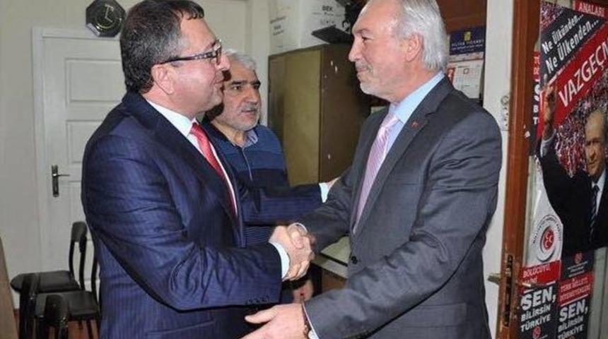 Başkan Kamil Sara&ccedil;oğlu, Mhp İl Başkanı T&uuml;rker&rsquo;i Ziyaret Etti