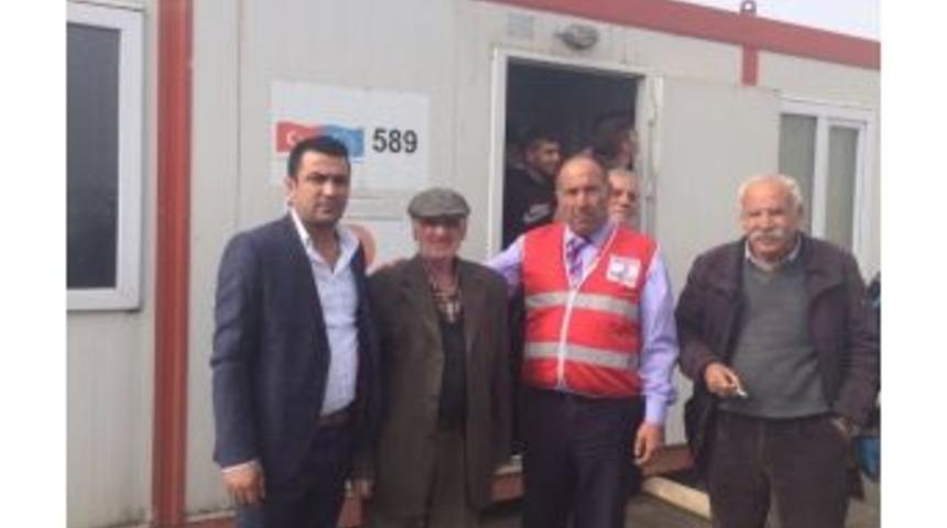 Kızılay Evi Yıkılan Aileye Konteyner Adımında Bulundu