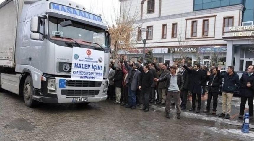 Karako&ccedil;an&rsquo;dan Halep&rsquo;e 1 Tır Ve 2 Kamyonet Dolusu Yardım