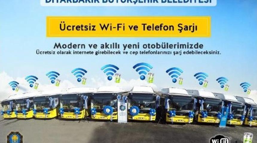 Diyarbakır'daki Otob&uuml;slerde &Uuml;cretsiz Internet Hizmeti
