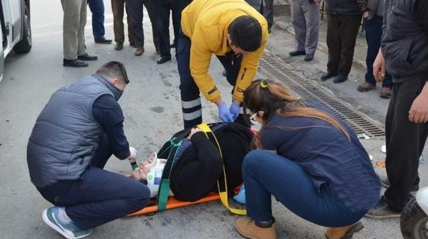 Milas&rsquo;ta Motosikletin &Ccedil;arptığı Yaya Yaralandı