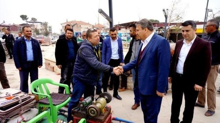 Başkan &Ccedil;er&ccedil;i Sarıg&ouml;l&rsquo;de Esnaflarla Buluştu
