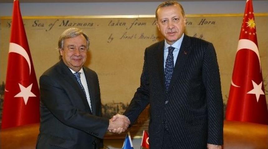 Cumhurbaşkanı Erdoğan, Bm Genel Sekreteri Guterres&rsquo;i Kabul Etti