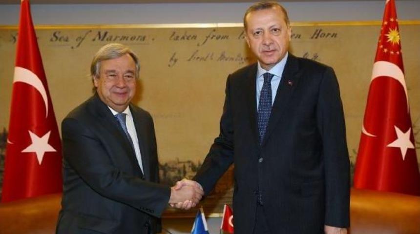 Cumhurbaşkanı Erdoğan, Bm Genel Sekreteri Guterres'i Kabul Etti