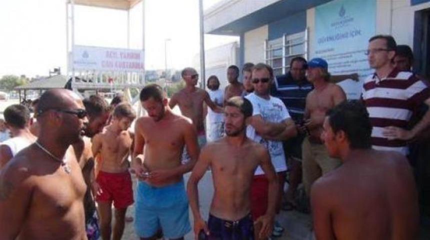 Şile sahilinde akıl almaz dayak!