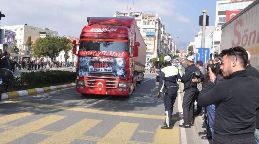 Aydın M&uuml;ft&uuml;l&uuml;ğ&uuml;n&uuml;n Son Yardım Tırı Halep&rsquo;e Doğru Yola &Ccedil;ıktı