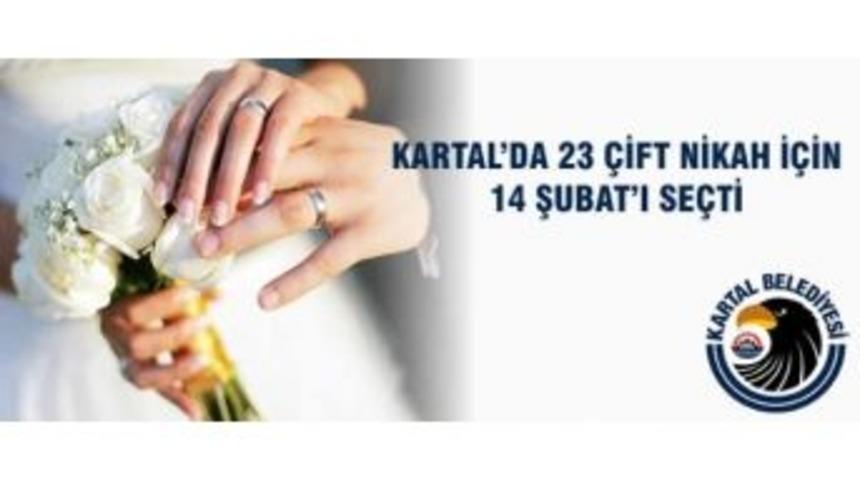 Kartal&rsquo;da 23 &Ccedil;ift Nikah İ&ccedil;in 14 Şubat&rsquo;ı Se&ccedil;ti