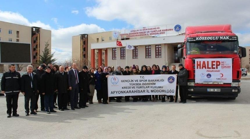 Kyk&rsquo;lı &Ouml;ğrenciler Halep&rsquo;e Bir Tır Yardım Malzemesi Yolladı