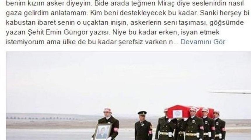 Şehit Kızı Mira&ccedil;&rsquo;tan Y&uuml;rek Yakan Paylaşım